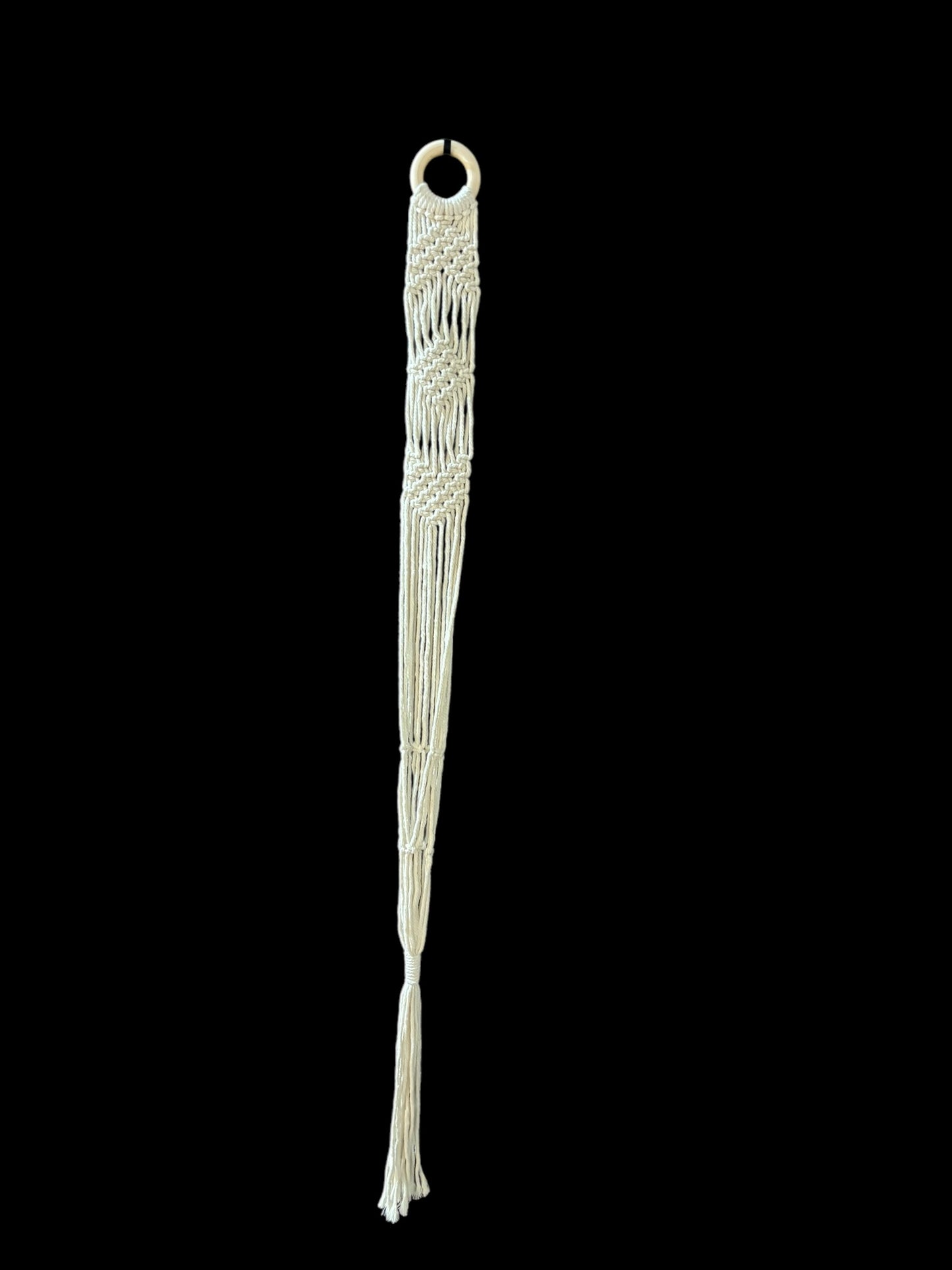 Ziggy-ziggy high - Ivory macramé plant hanger