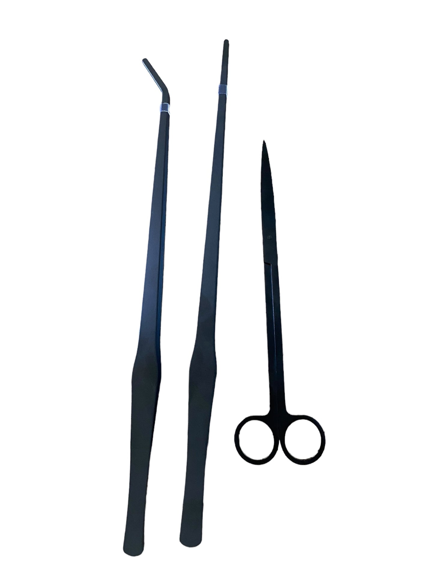Terrarium tweezer combo - 38cm + 48cm bended & straight + scissors
