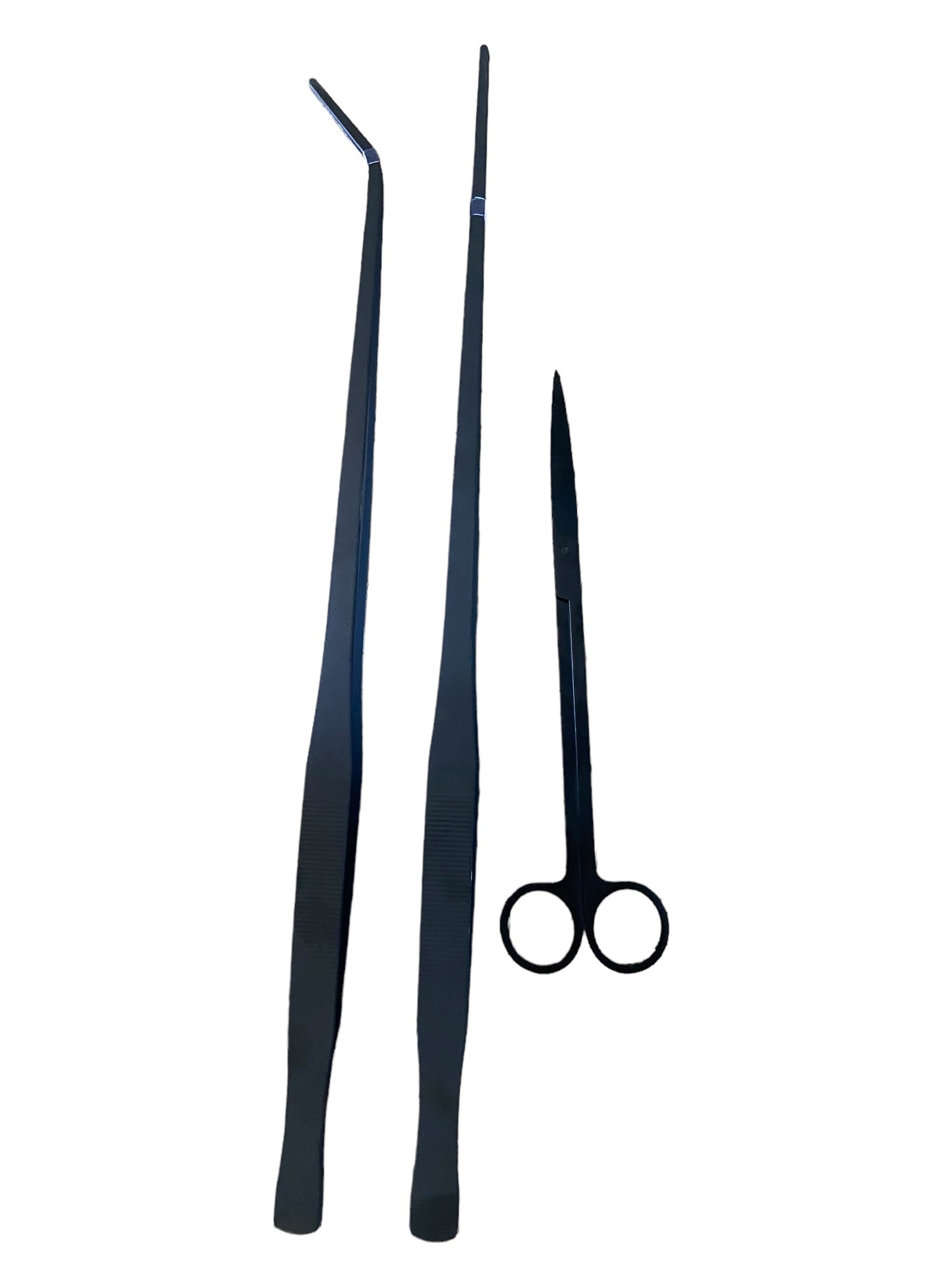 Terrarium tweezer combo - 48cm bended & straight + scissors